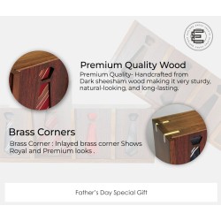 Wood Neck Tie Storage Display Box