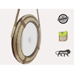 Handmade Ponytail Jute Rope Wall Mirror