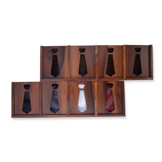 Wood Neck Tie Storage Display Box