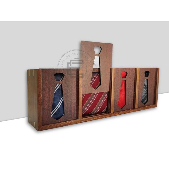 Wood Neck Tie Storage Display Box